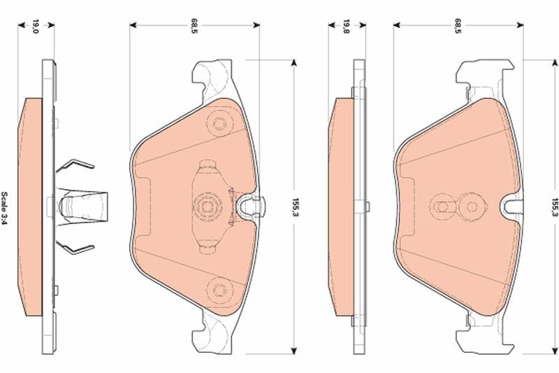 set placute frana,frana disc TRW GDB1854