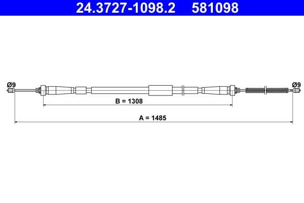 Cablu, frana de parcare ATE 24.3727-1098.2