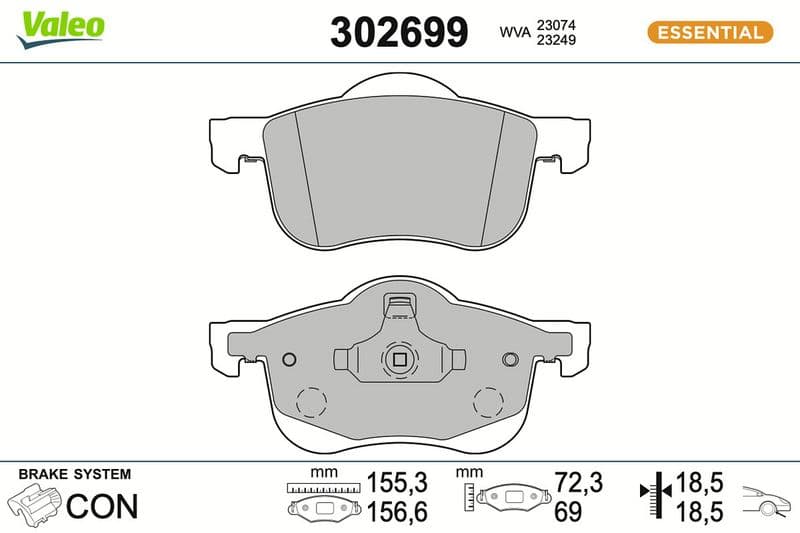 set placute frana,frana disc VALEO 302699