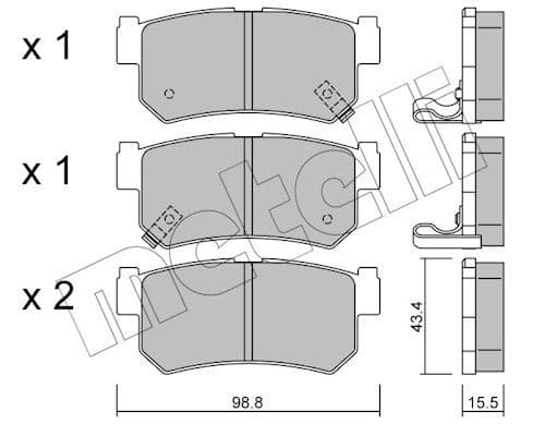 set placute frana,frana disc METELLI 22-0519-0