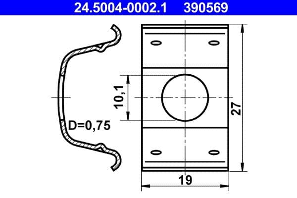 Suport, furtun frana ATE 24.5004-0002.1