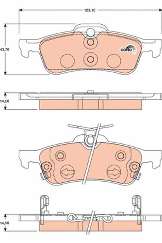set placute frana,frana disc TRW COTEC GDB3458