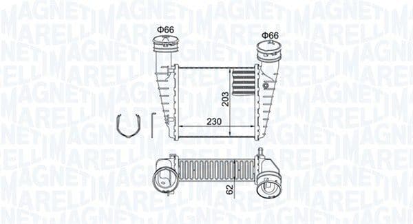 Intercooler, compresor MAGNETI MARELLI 351319205210