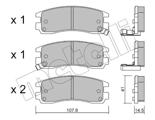 set placute frana,frana disc METELLI 22-0697-0