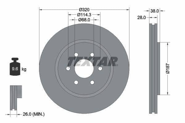 Disc frana TEXTAR PRO+ 92164405