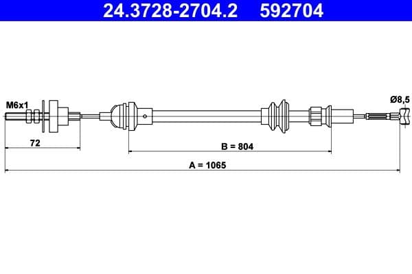 Cablu ambreiaj ATE 24.3728-2704.2