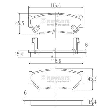 set placute frana,frana disc NIPPARTS J3608009