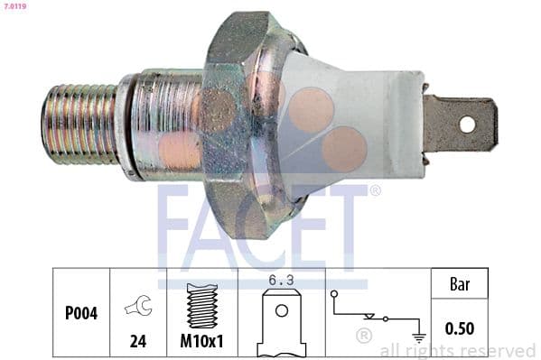 Senzor presiune ulei FACET Made in Italy - OE Equivalent 7.0119