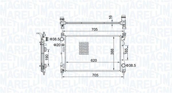 Radiator, racire motor MAGNETI MARELLI 350213163100