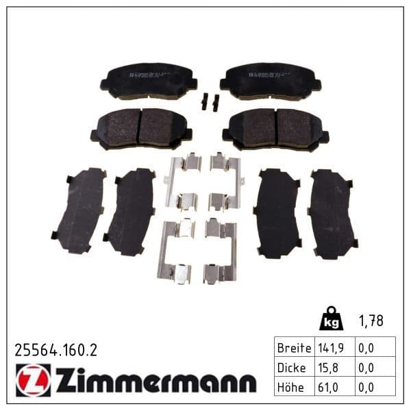 set placute frana,frana disc ZIMMERMANN 25564.160.2