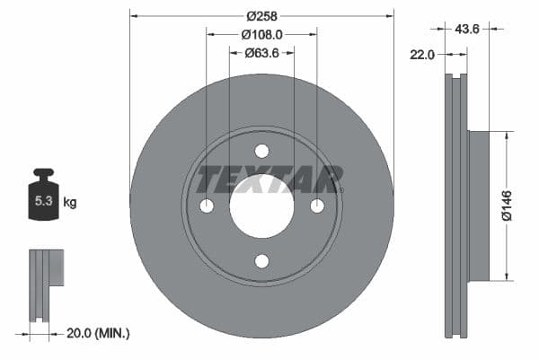 Disc frana TEXTAR PRO 92096203