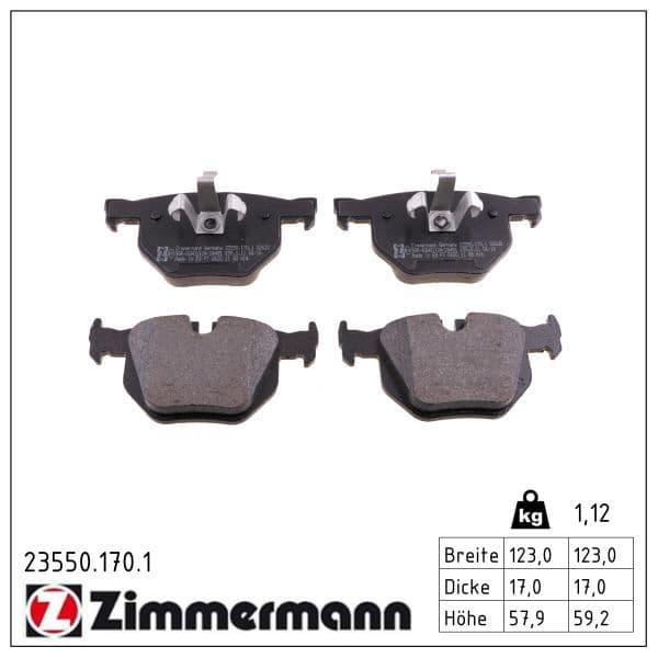 set placute frana,frana disc ZIMMERMANN 23550.170.1