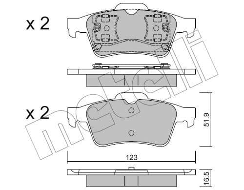 set placute frana,frana disc METELLI 22-0337-0