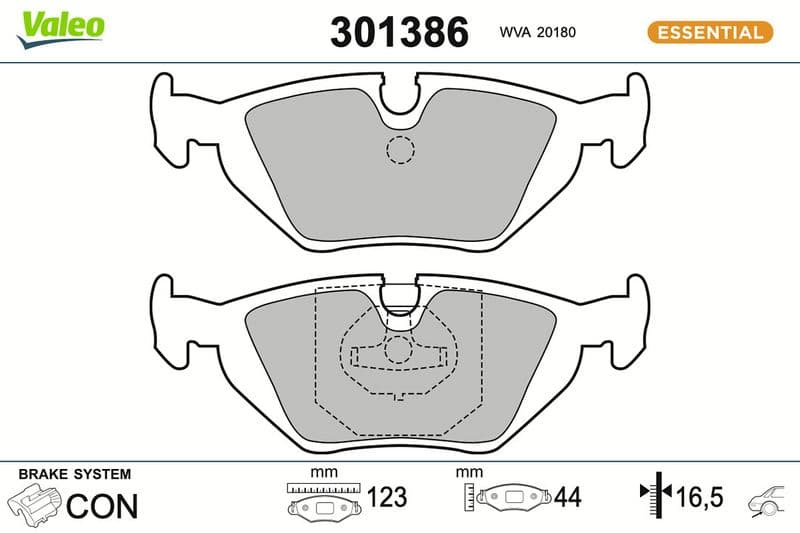 set placute frana,frana disc VALEO ESSENTIAL 301386