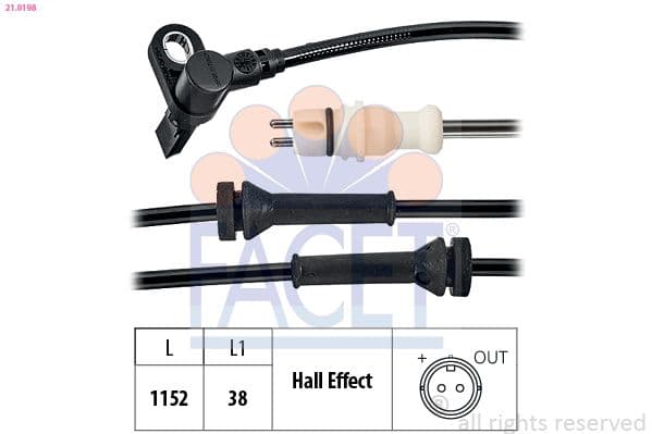senzor,turatie roata FACET Made in Italy - OE Equivalent 21.0198