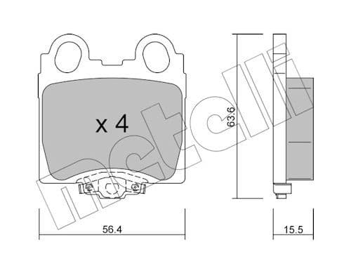 set placute frana,frana disc METELLI 22-0758-0