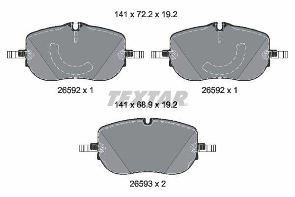 set placute frana,frana disc TEXTAR Q+ 2659201