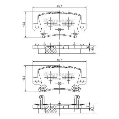 set placute frana,frana disc NIPPARTS J3614018