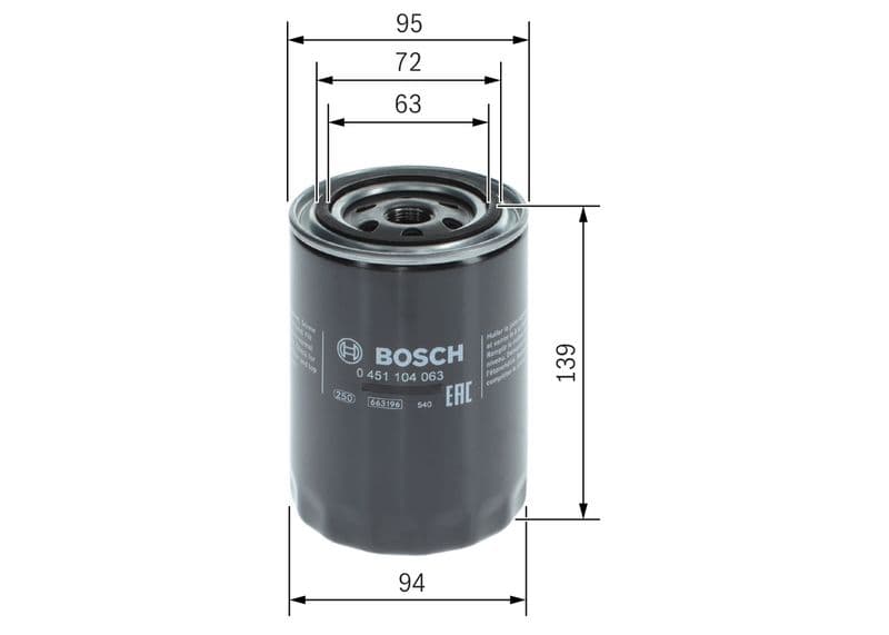 Filtru ulei BOSCH 0 451 104 063