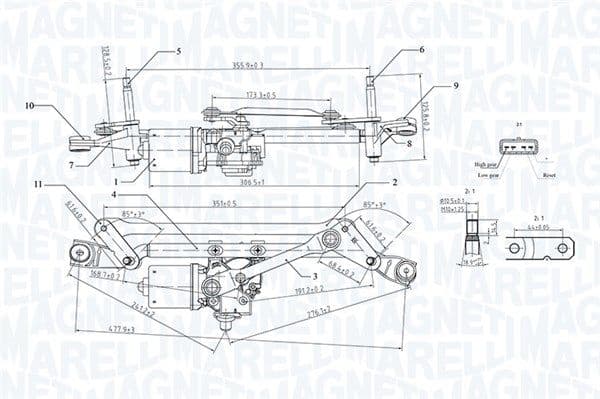 Sistem stergator parbriz MAGNETI MARELLI 064351736010