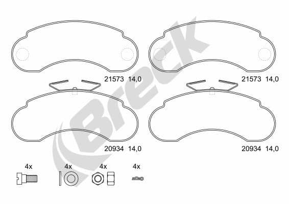 set placute frana,frana disc BRECK 21573 00 706 00