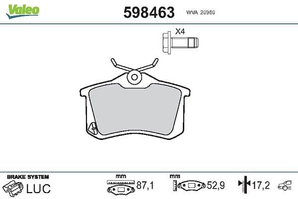 set placute frana,frana disc VALEO 598463