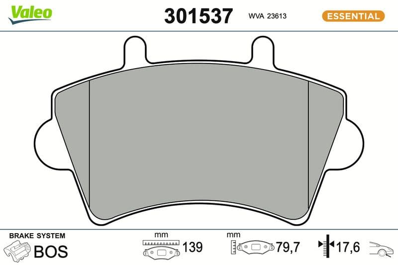 set placute frana,frana disc VALEO ESSENTIAL 301537