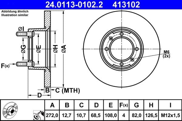 Disc frana ATE 24.0113-0102.2