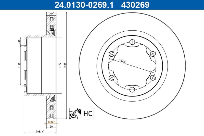 Disc frana ATE 24.0130-0269.1