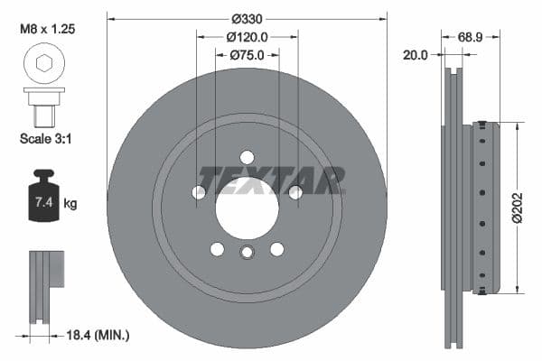 Disc frana TEXTAR PRO+ 92265925