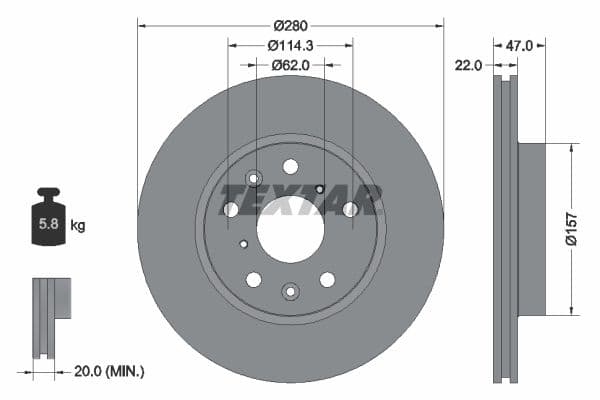 Disc frana TEXTAR 92156600