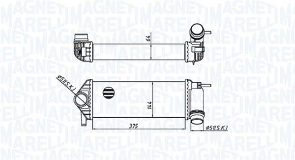 Intercooler, compresor MAGNETI MARELLI 351319205510