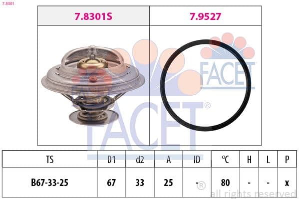 termostat,lichid racire FACET Made in Italy - OE Equivalent 7.8301