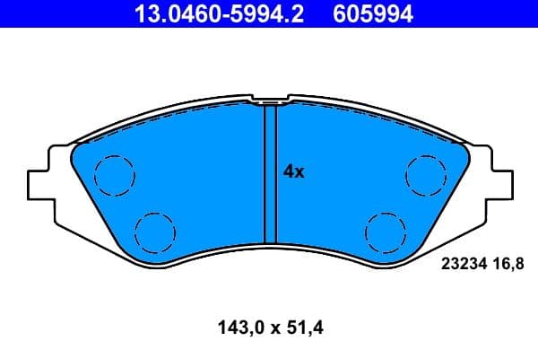 set placute frana,frana disc ATE 13.0460-5994.2