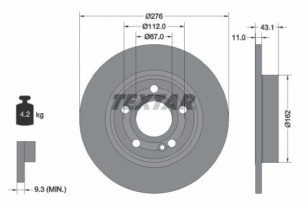 Disc frana TEXTAR PRO 92316803