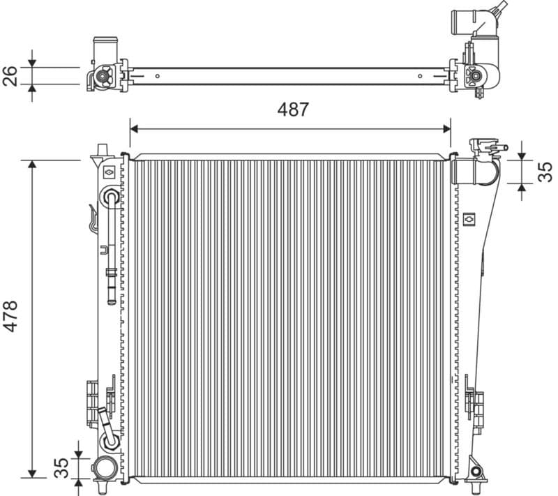 Radiator, racire motor VALEO 701365