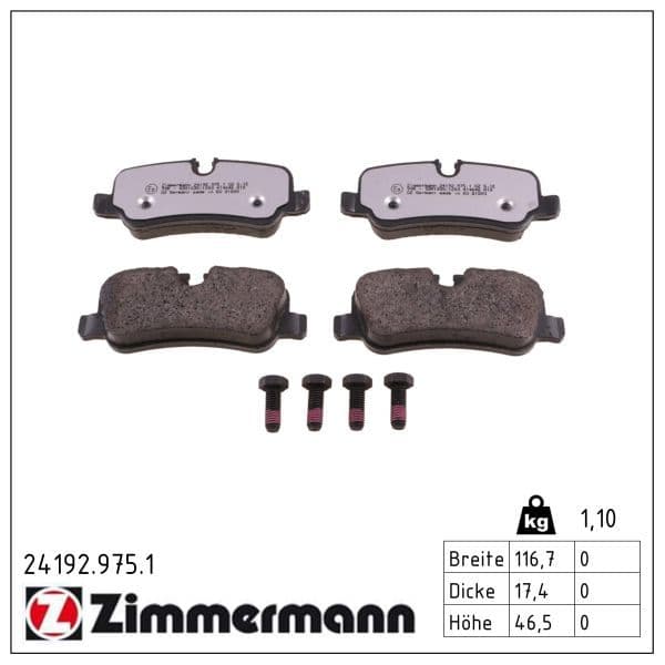 set placute frana,frana disc ZIMMERMANN rd:z 24192.975.1