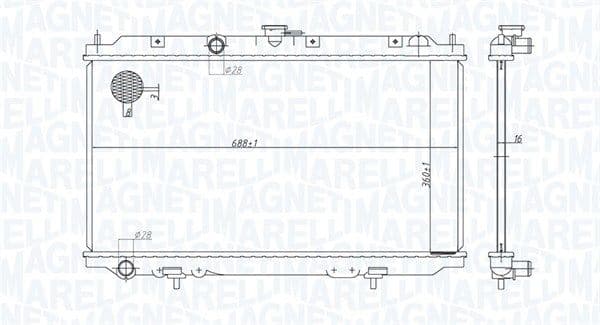 Radiator, racire motor MAGNETI MARELLI 350213176200