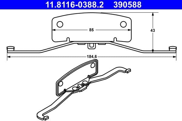 Arc, etrier frana ATE 11.8116-0388.2