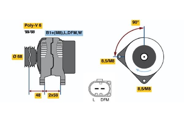 Generator / Alternator BOSCH 0 986 041 900