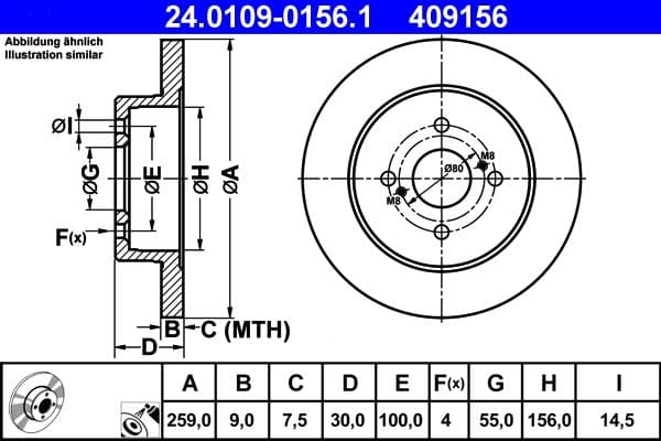 Disc frana ATE 24.0109-0156.1