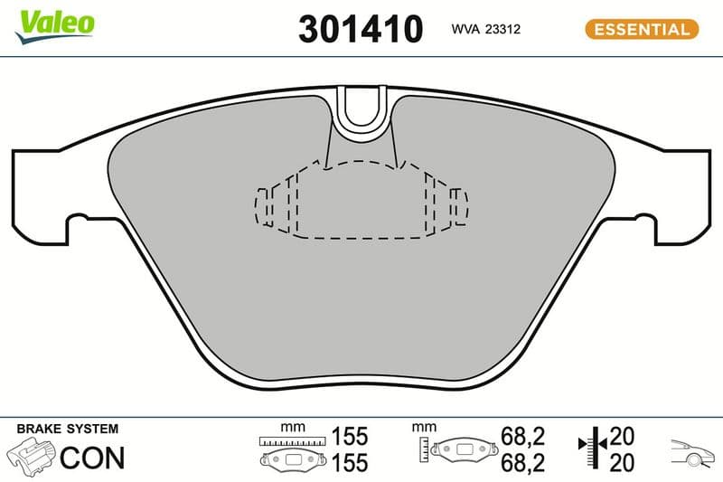 set placute frana,frana disc VALEO ESSENTIAL 301410