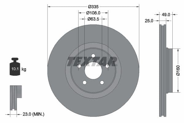 Disc frana TEXTAR PRO+ 92317805