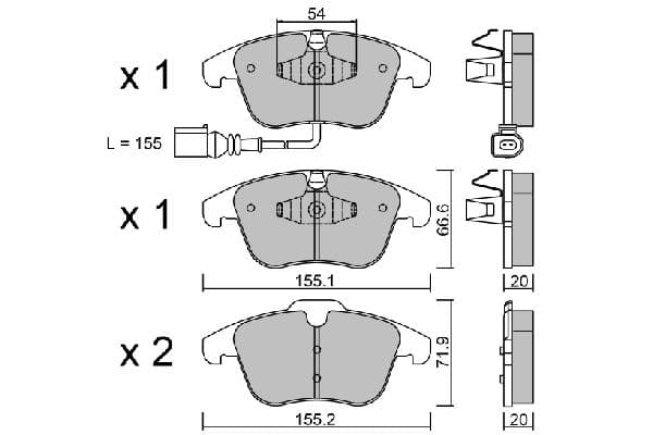 set placute frana,frana disc AISIN Premium ADVICS by BPVW-1023