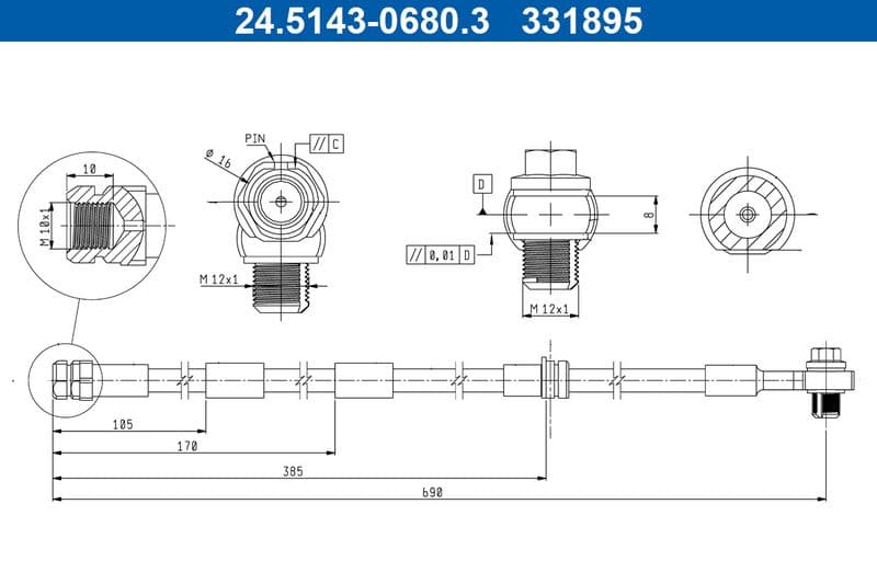 Furtun frana ATE 24.5143-0680.3