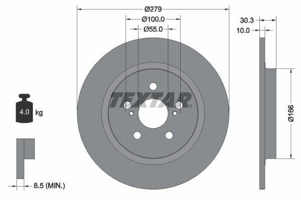 Disc frana TEXTAR PRO 92228303