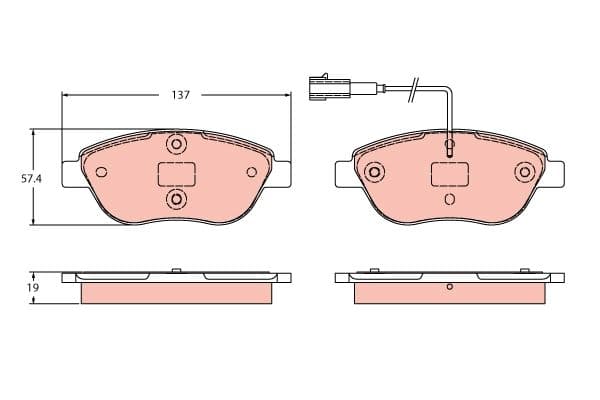 set placute frana,frana disc TRW GDB2421