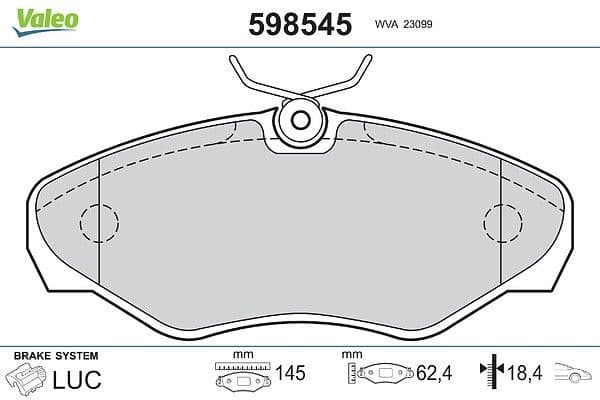 set placute frana,frana disc VALEO 598545