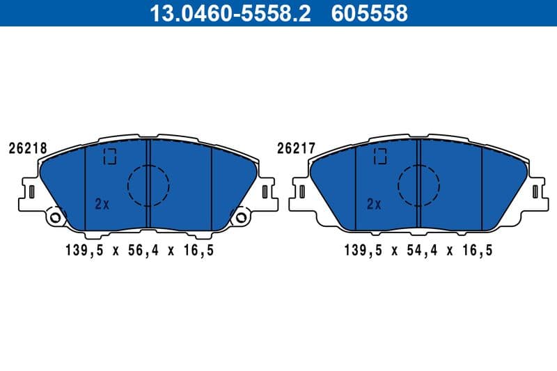 set placute frana,frana disc ATE 13.0460-5558.2