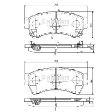 set placute frana,frana disc NIPPARTS N3603071